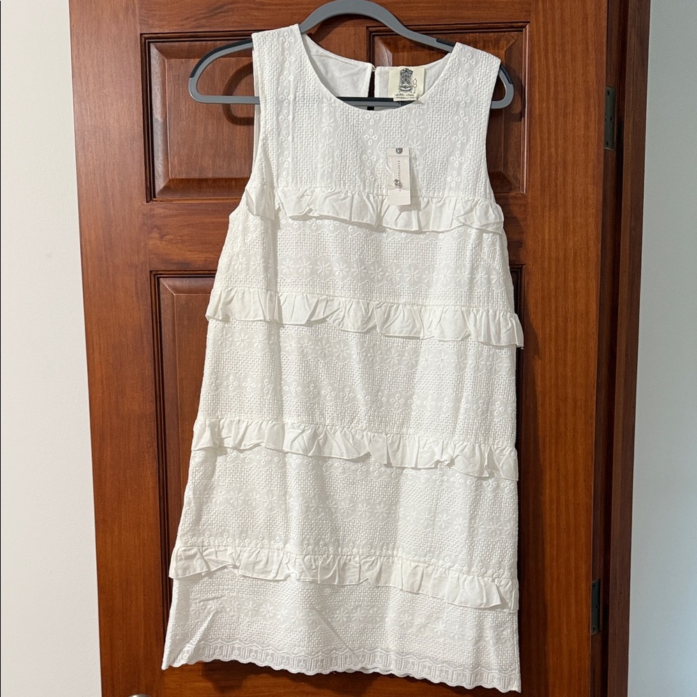 Anthropologie Ivory Ruffle Mini Dress